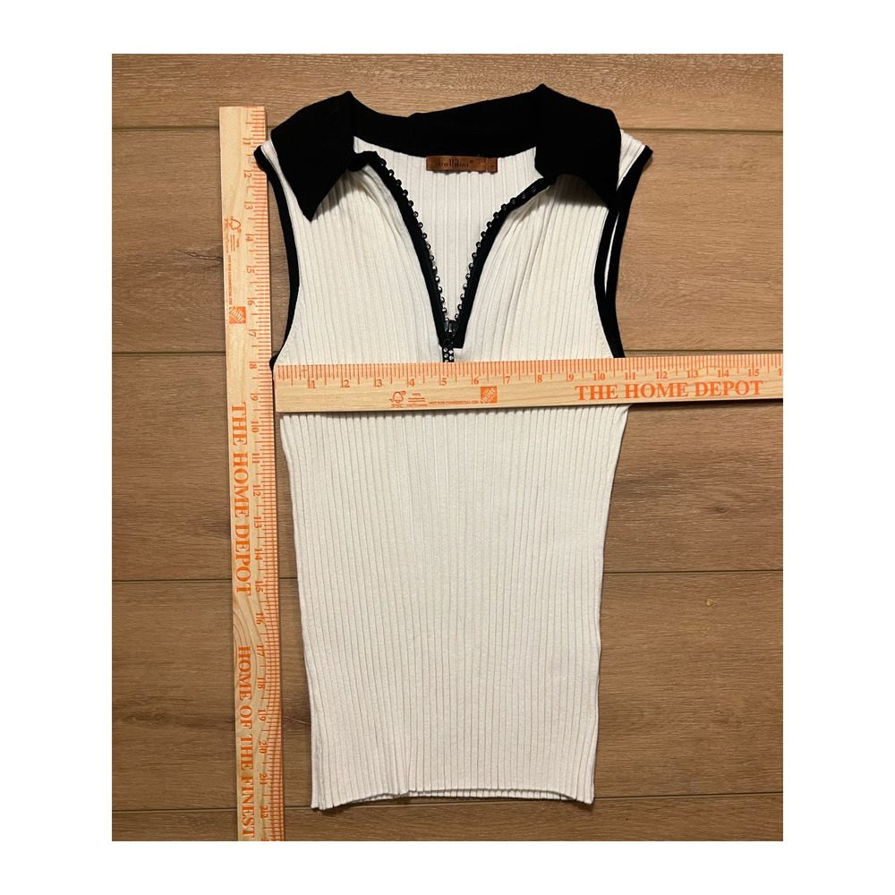Collard Ribbed Slim Fit Top - Picture 4 of 4